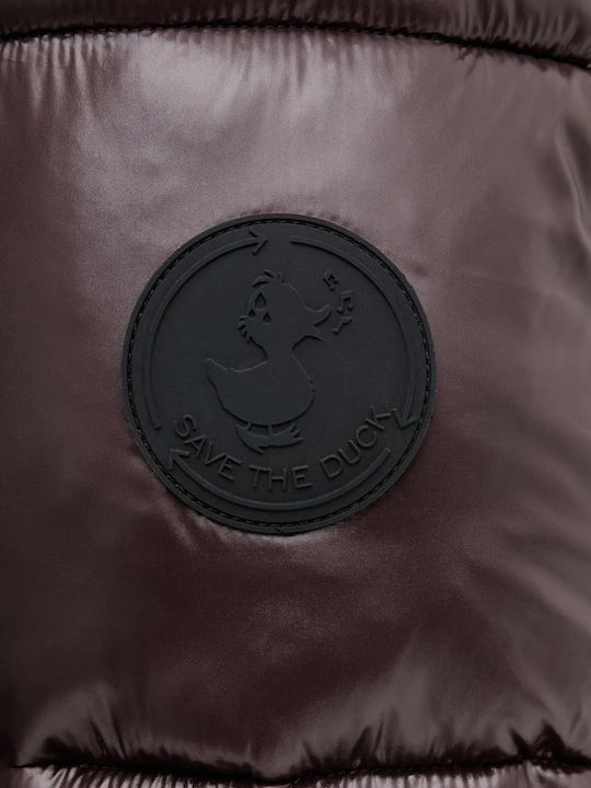Women's Puffer Jacket for Winter Brown Black