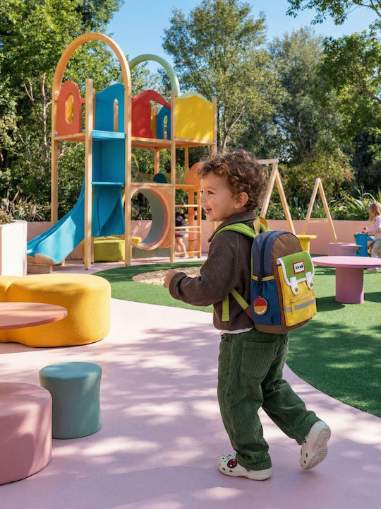 zoy zoii School Backpack For Kindergarten Green With Water Bottle Holder