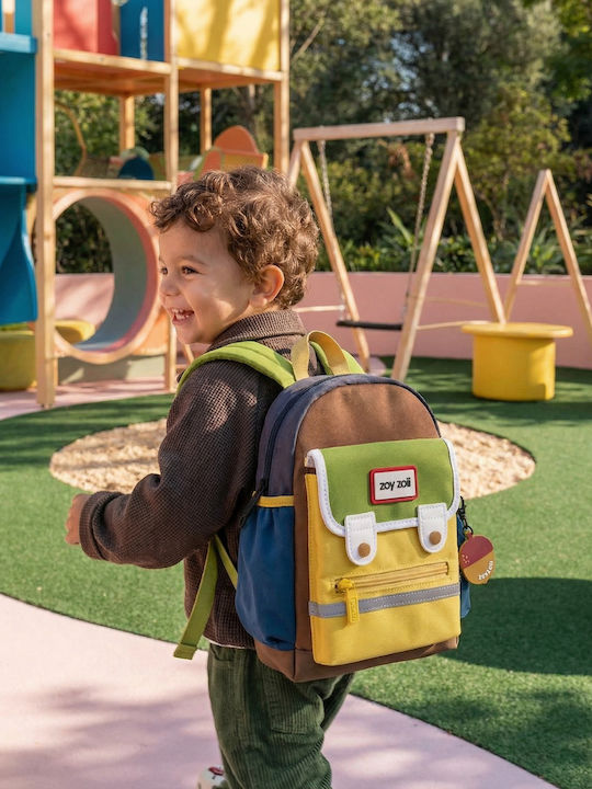 zoy zoii School Backpack For Kindergarten Green With Water Bottle Holder