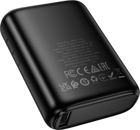 Hoco J158 Power Bank 5000mAh mit USB-A Ausgangsanschluss Schwarz