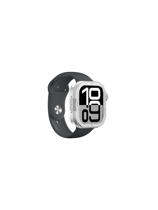 Amazingthing Titan Pro Metal Case Apple Watch 11 46mm Aluminum Silvereng