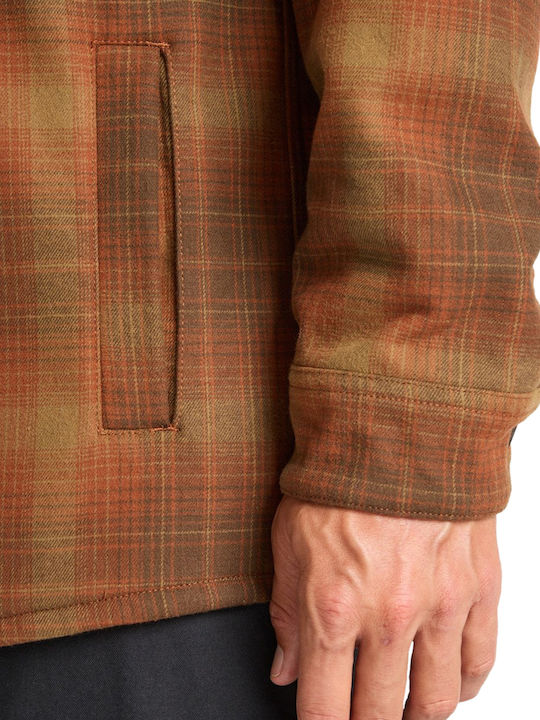 Furnace Bonded Long Sleeve Flannel Overshirt Dark Cedar