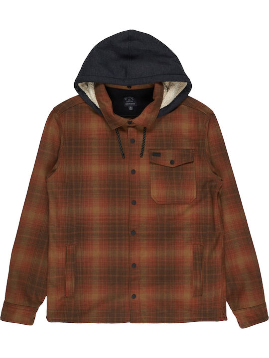 Furnace Bonded Long Sleeve Flannel Overshirt Dark Cedar