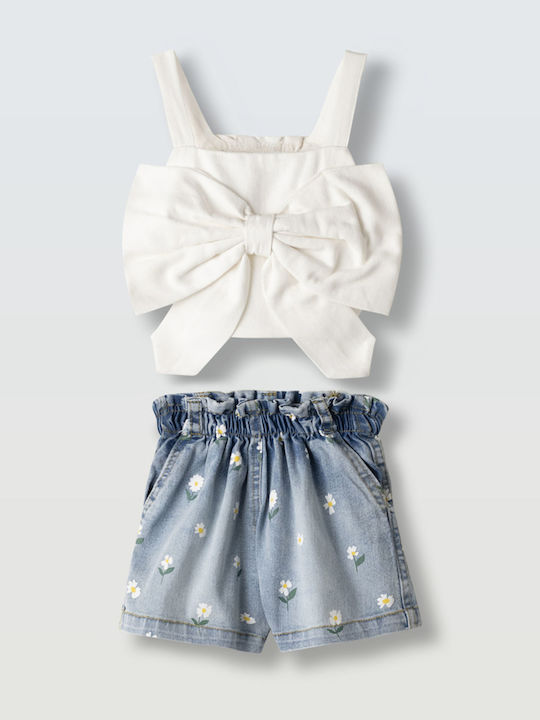 Kids Set with Shorts Summer 2pcs White