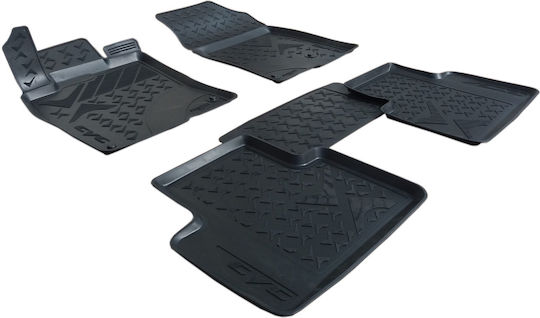 Autopataki Rubber Car Mats Raised Sides Compatible with Honda Civic 10th Gen 2016-2021 Oval Fasteners