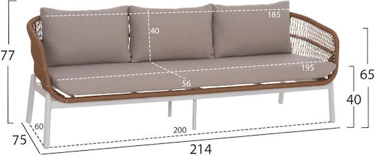 Set Mobilier Exterior Cameră De Zi 5 Piese Alb Cu Perne
