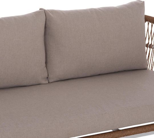 Set Mobilier Exterior Cameră De Zi 5 Piese Alb Cu Perne