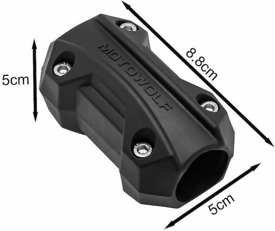 Motorcycle Crash Bar Slider Protector 22-25-28mm Black Mdl3703 Motowolf