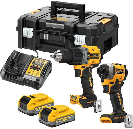 DEWALT DCK2050S2T Σετ Δράπανο & Παλμικό Κατσαβίδι 18V με 2 Μπαταρίες 3.5Ah και Θήκη