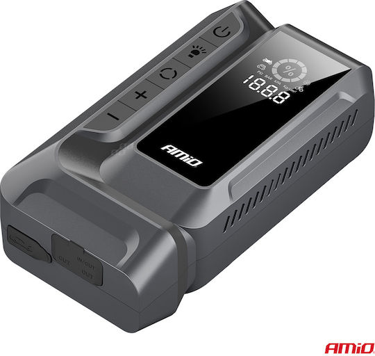 AMiO Portable Car Battery Starter 12000mAh with Power Bank USB Flashlight 12V