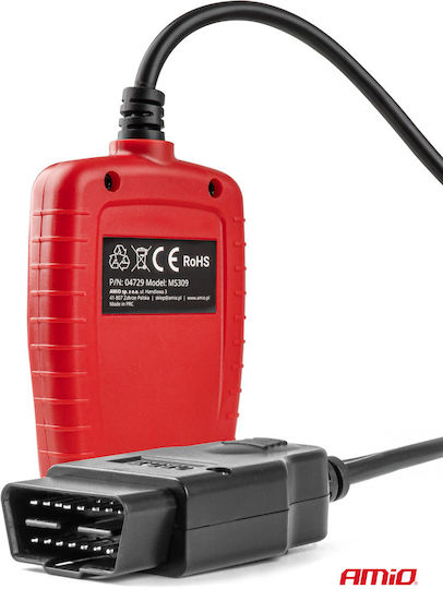 Amio Диагностично Устройство За Автомобили Obd 2 Тип V300 Работно Напрежение 8-18v Lcd Екран 128x64 Пиксела Леки Автомобили-1 Бр 04729/am 04729/am