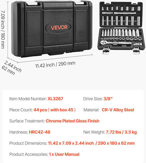 Vevor Set Ratchet 44pcs