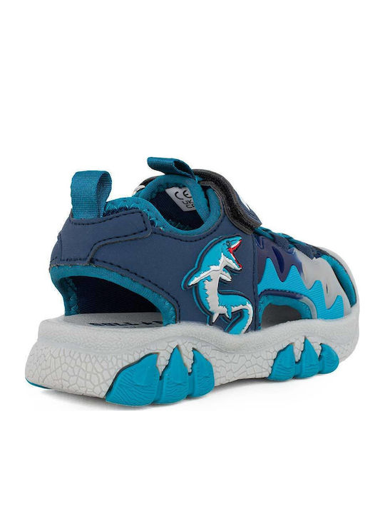 Anatomic Sandals with Hoop & Loop Closure & Lights Blue