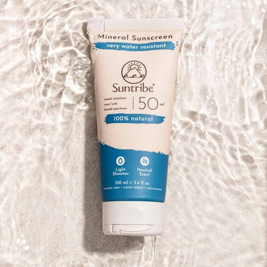 Suntribe 100% Natural Mineral Waterproof Face & Body Sunscreen Cream SPF50 100ml
