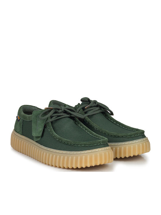 Clarks Torhill Lo Leather Men's Casual Green Shoes