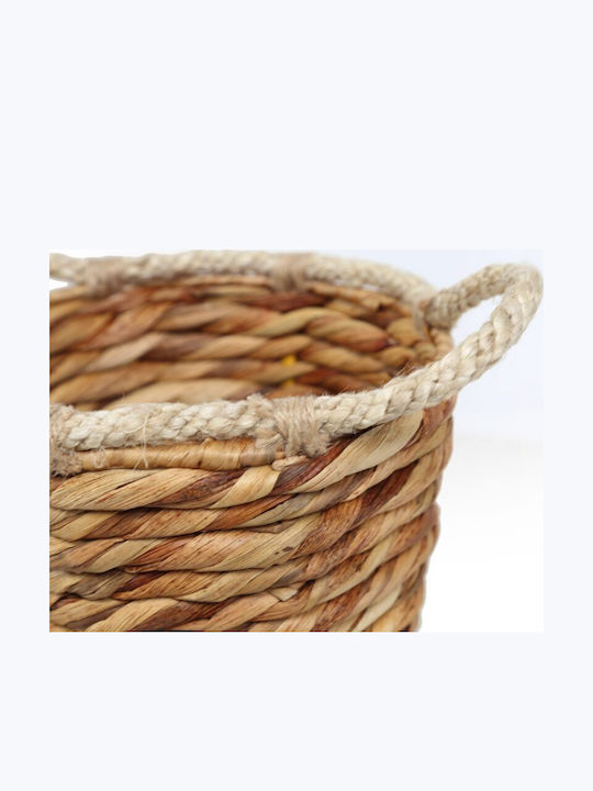 Soulworks Jununca Decorative Basket Wicker with Handles Beige 20x20cm
