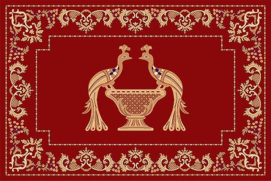 Isexan Peacock Wohnzimmer Teppich Rechteckiger Pfau 80x80cm