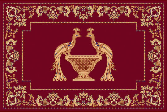 Isexan Peacock Wohnzimmer Teppich Rechteckiger Pfau 100x100cm