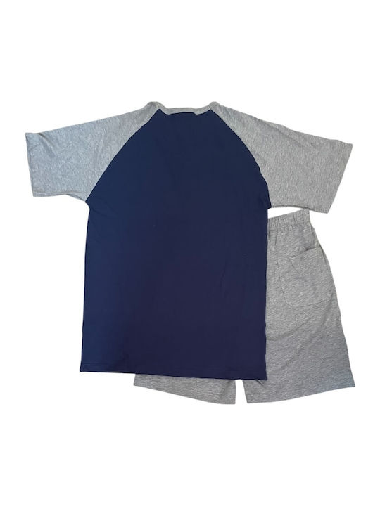 Enrico Coveri Sommer Herrenpyjama Grau Melange