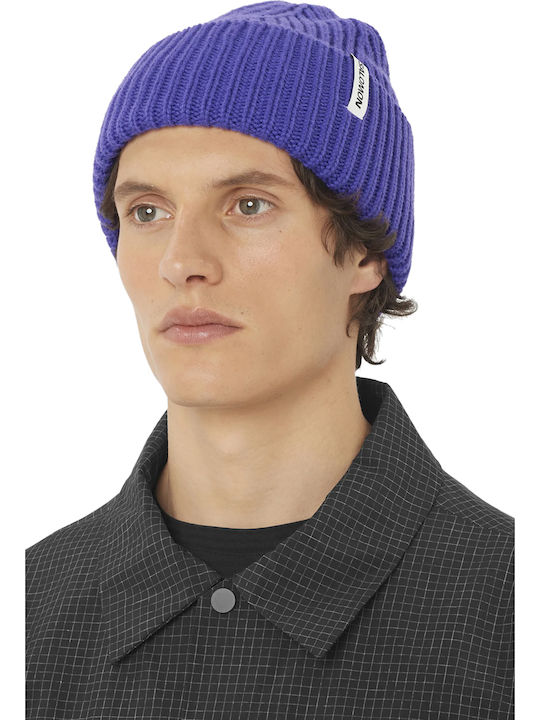 Beanie Unisex Knitted Beanie in Purple Colour