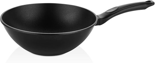 SteweHome Deep Wok Pan Granite Non-Stick for Sautéing Black 28cm