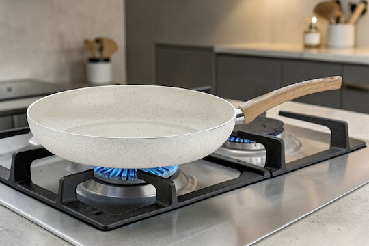 SteweHome Non-Stick Granite Kitchen Pan Cream Color 24cm