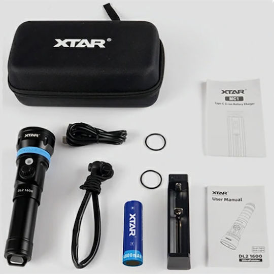 XTAR Diving Light Rechargeable LED with Brightness 1600lm