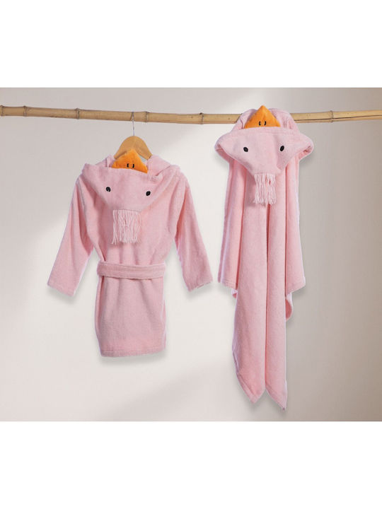 Nef-Nef Homeware Baby Bath Towel-Bathrobe Hooded Spring Happiness Pink 70x120cm