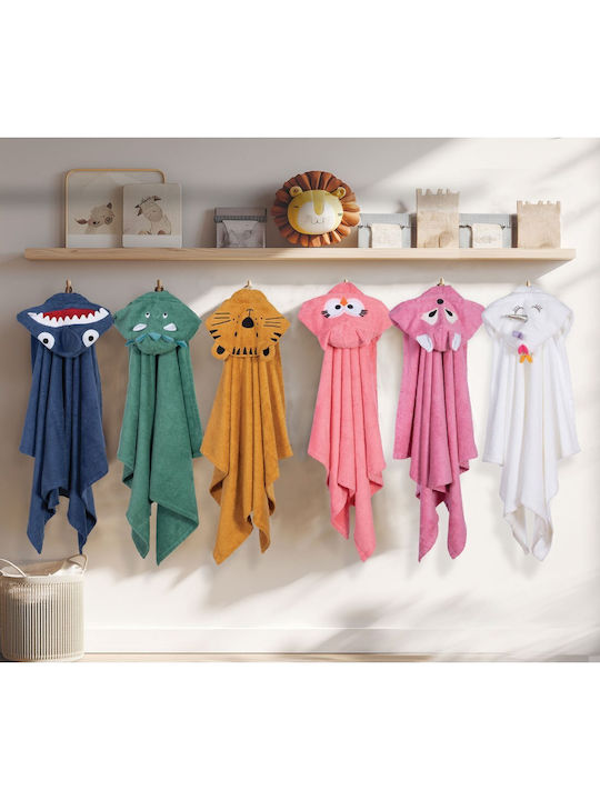 Nef-Nef Homeware Βρεφική Κάπα-Μπουρνούζι με Κουκούλα Shark Misty Blue 70x120εκ.