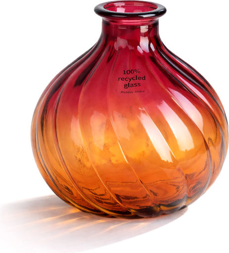 Kaemingk Glass Orange Vase 17x17xH17cm