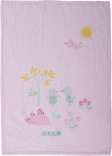 Nef-Nef Homeware Nursery Swaddling Blanket Spring Happiness Waffle Pink 80x110cm