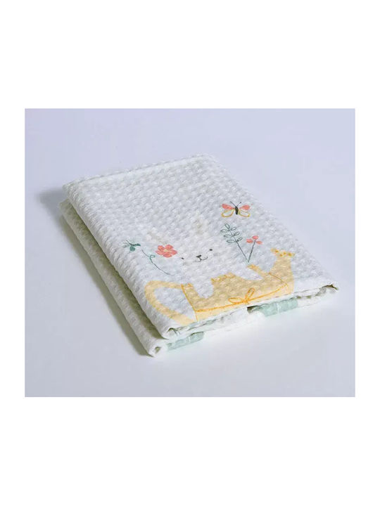 Nef-Nef Homeware Nursery Swaddling Blanket Pic Nic Together Waffle Turquoise 80x110cm