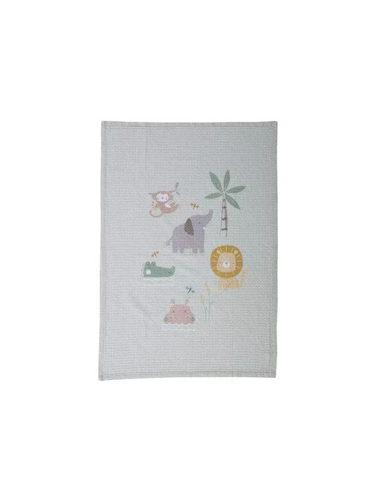 Nef-Nef Homeware Κουβέρτα Αγκαλιάς & Λίκνου Savana Πικέ Πράσινη 80x110εκ.