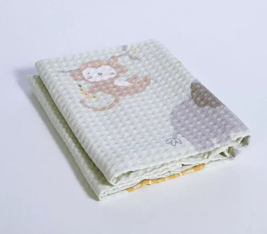 Nef-Nef Homeware Cot Blanket Savana Waffle Green 110x150cm