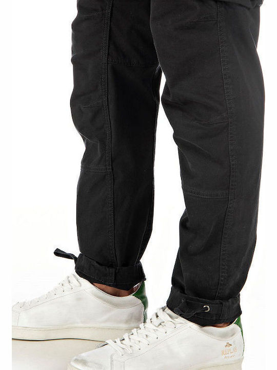 Trousers Cargo Elastic in Regular Fit Black