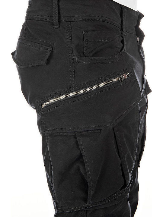Trousers Cargo Elastic in Regular Fit Black