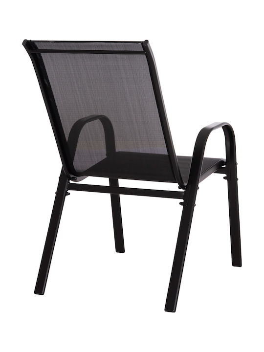 Gartenstühle Metallisch Leon Schwarze 4 Stück 55x70x91cm