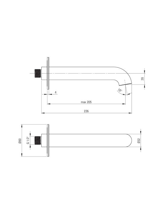 Deante Built-in Mixer & Mouthpiece Set for Gray Bathtub