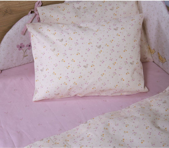 Nef-Nef Homeware Set Baby Sheets Crib Cotton Cute & Sweet Ecru 120x170cm 3pcs