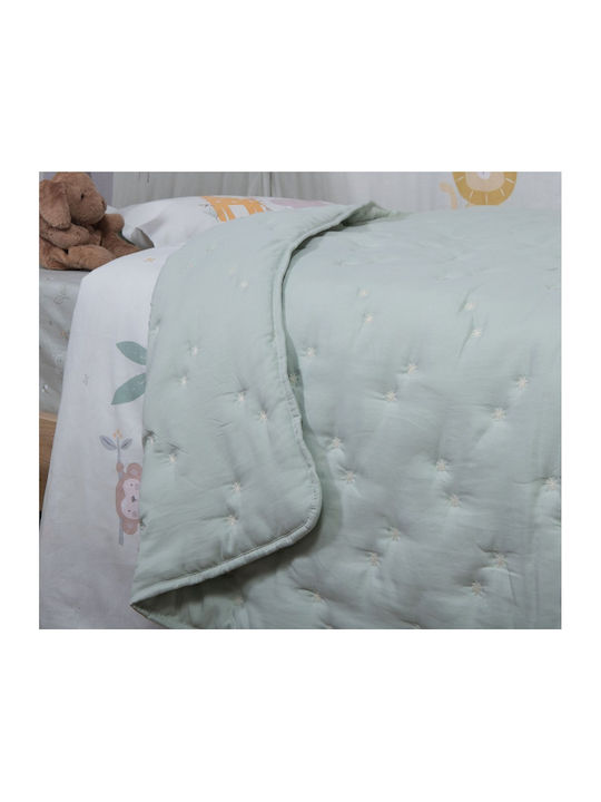 Nef-Nef Homeware Star Baby Quilt Microfiber Mint 80x110cm