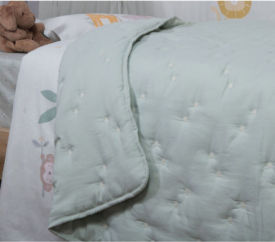 Nef-Nef Homeware Star Baby Quilt Microfiber Mint 80x110cm