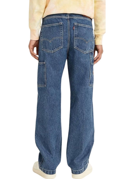 Stay Loose Carpenter Ανδρικό Παντελόνι Τζιν με Loose Baggy Εφαρμογή Μπλε