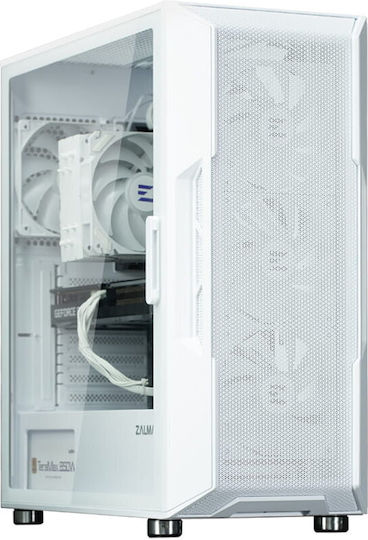Zalman I3 Neo V2 ARGB Gaming Midi Tower Κουτί Υπολογιστή με Πλαϊνό Παράθυρο Λευκό