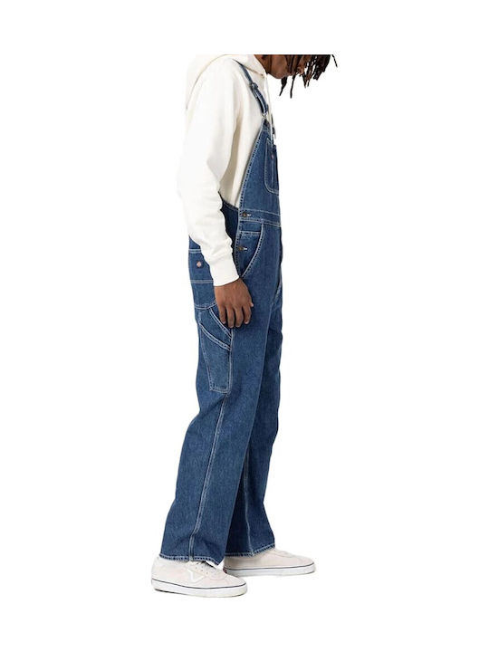 Men's Denim Overalls with Regular Fit Classic Blue