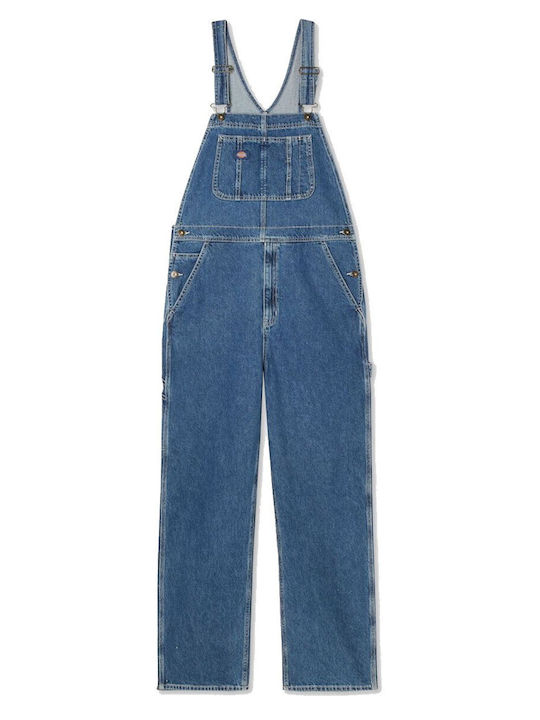 Men's Denim Overalls with Regular Fit Classic Blue
