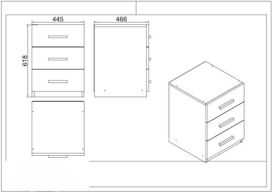 Сет За Офис 7 Бройки С Библиотеки Бели 140x60x73.8см