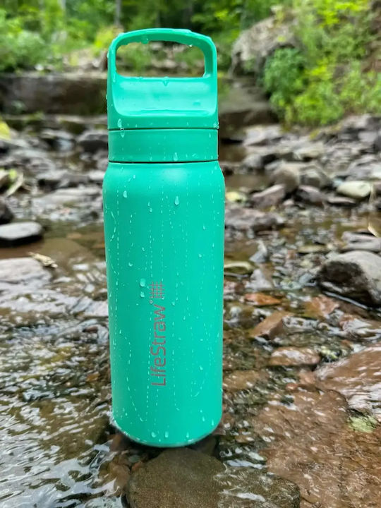 Lifestraw Stainless Steel Water Bottle with Filter 700ml Green