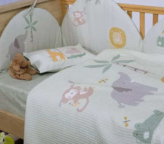 Nef-Nef Homeware Savana Πάντα Κλασική για τα Κάγκελα της Κούνιας Πράσινη 40cm