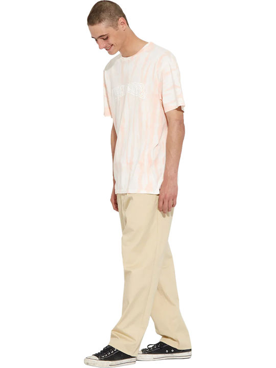Pleated Chino Trousers Trousers Chino in Straight Line Almond
