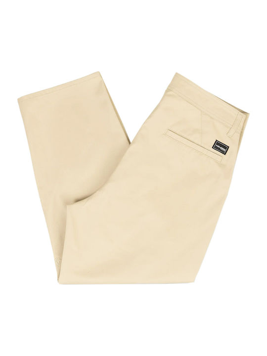 Pleated Chino Trousers Trousers Chino in Straight Line Almond